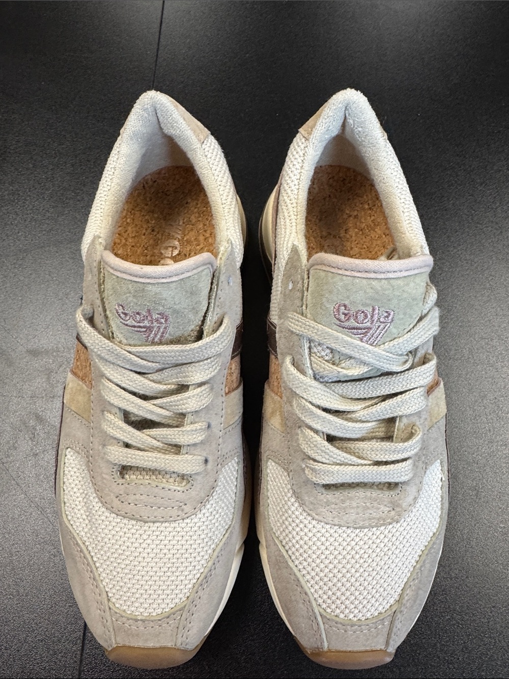 Gola Beige & Cream Women's Suede Mesh Sneakers